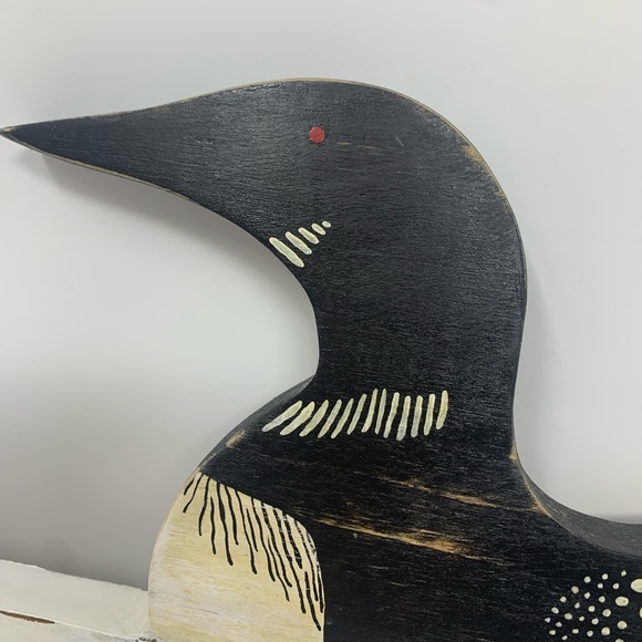 Handmade Wooden Loon Duck Bird Design Hook Cabin Hat Lightweight Coat Holder - Picture 4 of 6